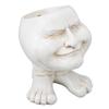 Resin Flower Pot Innovative Exquisite Retro Old Man Planter Pot Succulent Pot for Outdoor Garden Patio Balcony White