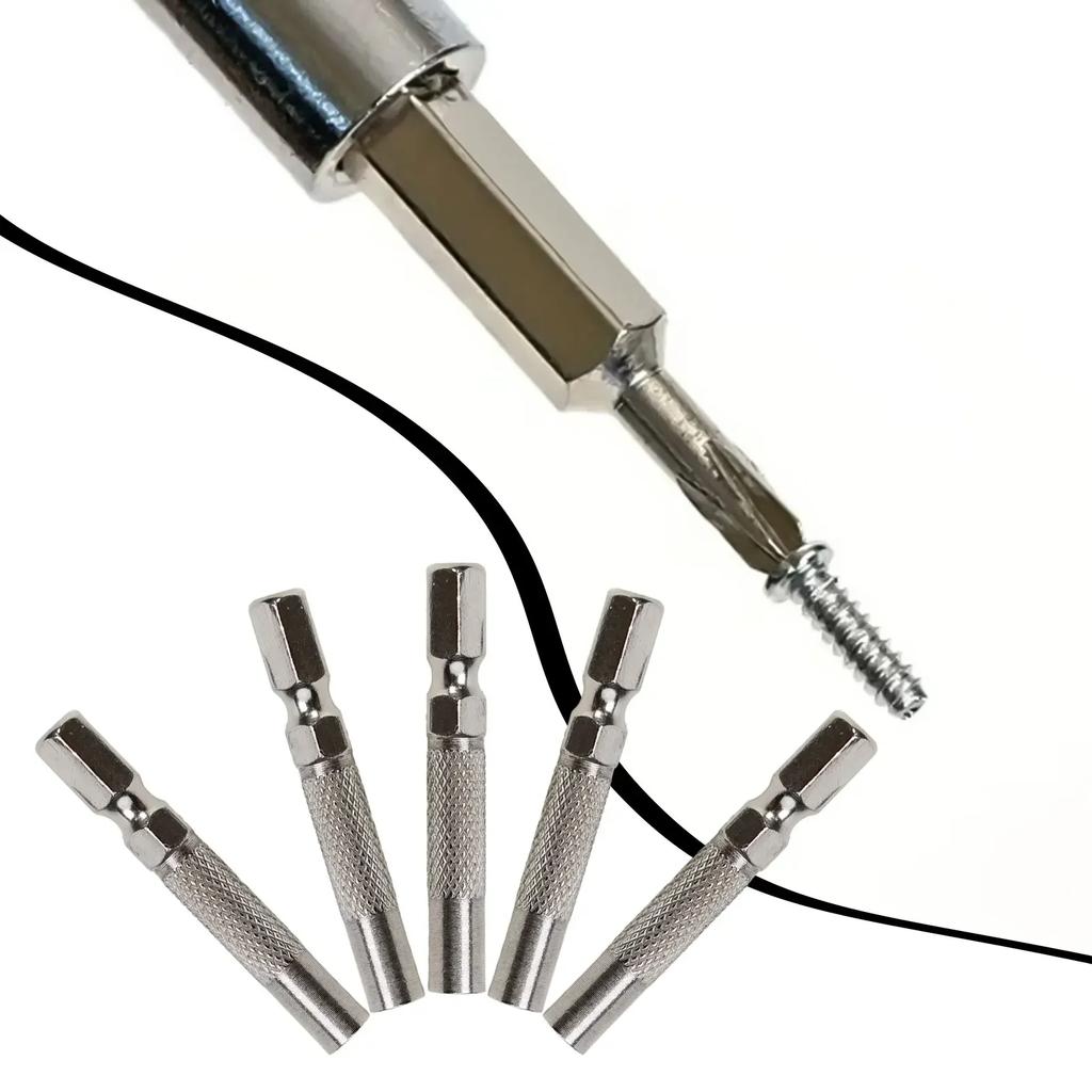 5pcs 6.35mm Hex Shank Insert Bit Adapter To 4mm Electric Screwdriver Socket Holder Micro Bit Adapter Magnetic Holder Tools