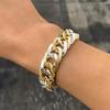 Exaggerated Cuban Curb Chunky Thick Chain Bracelets for Women Trendy 2025 Punk Lock Charm Bangles Grunge Jewelry Steampunk Men