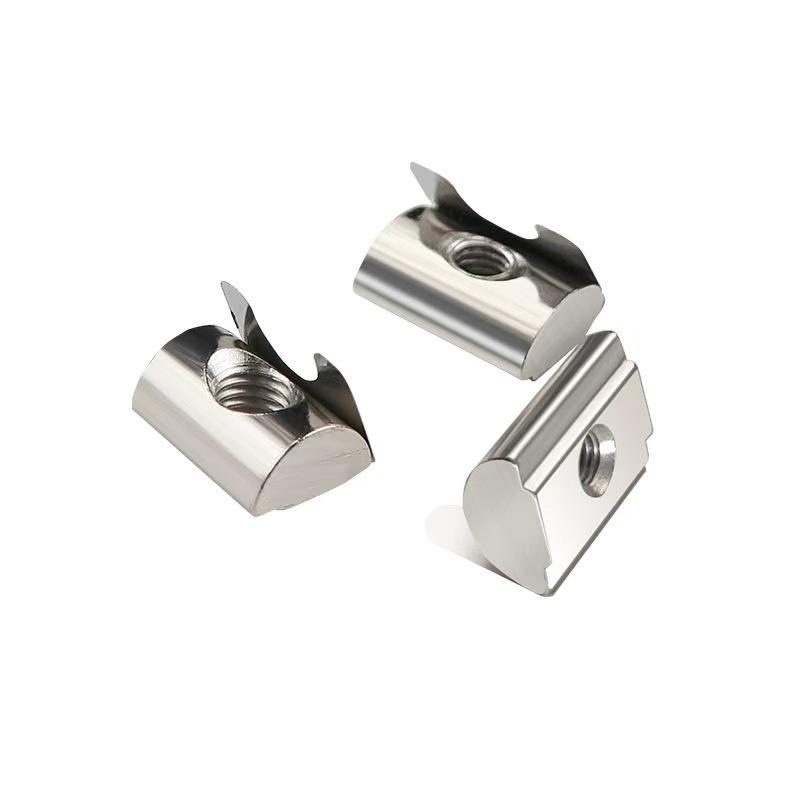 Spring Leaf T Slot Nut M4 M5 M6, 20/50/100pcs Nickel Plated Elastic Sliding Nut for 4040 European Aluminum Profile, DIY 3D Printer Workbench Fastener