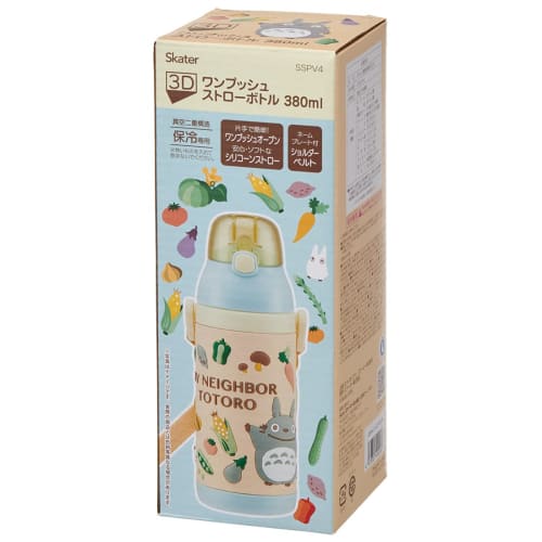 Skater Stainless Steel Children's Water Bottle 380ml Straw Drinking 3D My Neighbor Totoro Vegetable Color Ghibli SSPV4