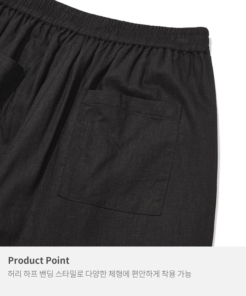 KIIMUIR (Women) Summer Semi-Wide Linen Pants_Black