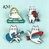 Kitten Hat Pin Musical Instrument Cat Brooch Pin, Guitar Violin Piano DJ Badge Metal Animal for Backpacks Hats Scarves Jackets Music Themed Jewelry