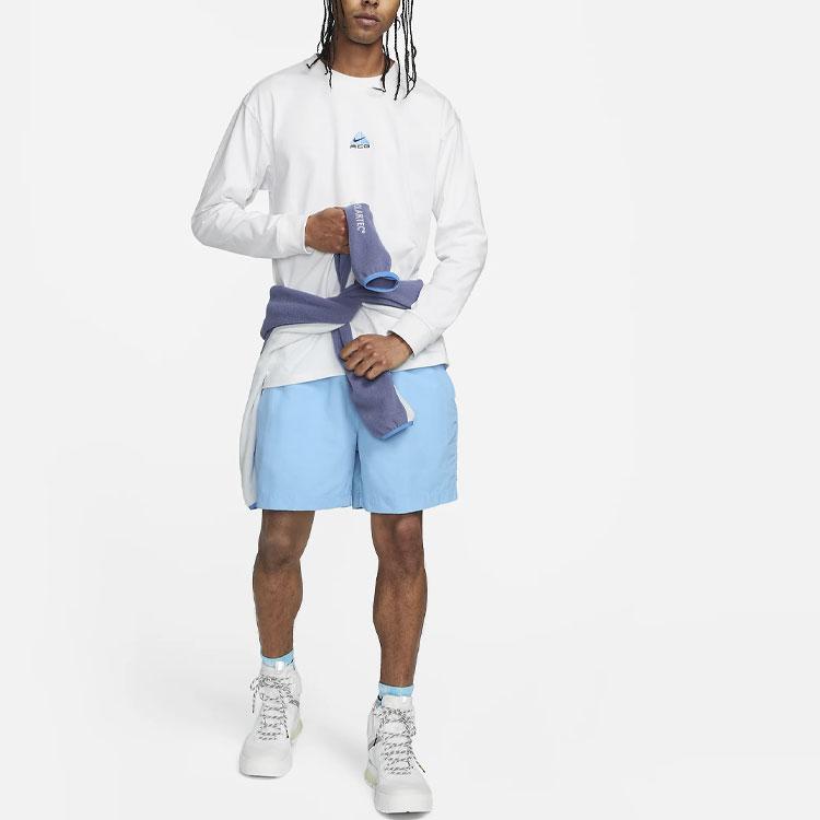 Nike ACG Lungs Logo Embroidered Ribbed Crew Neck Long Sleeve T-Shirt Men Tops Summit-White DR7753-123