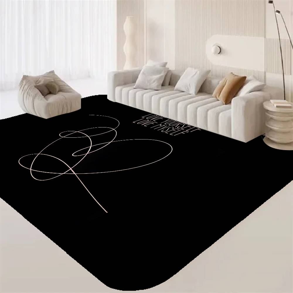 Love Yourself Flower Kpop Floor Mat INS Style Soft Bedroom Floor House Laundry Room Mat Anti-skid Household Carpets