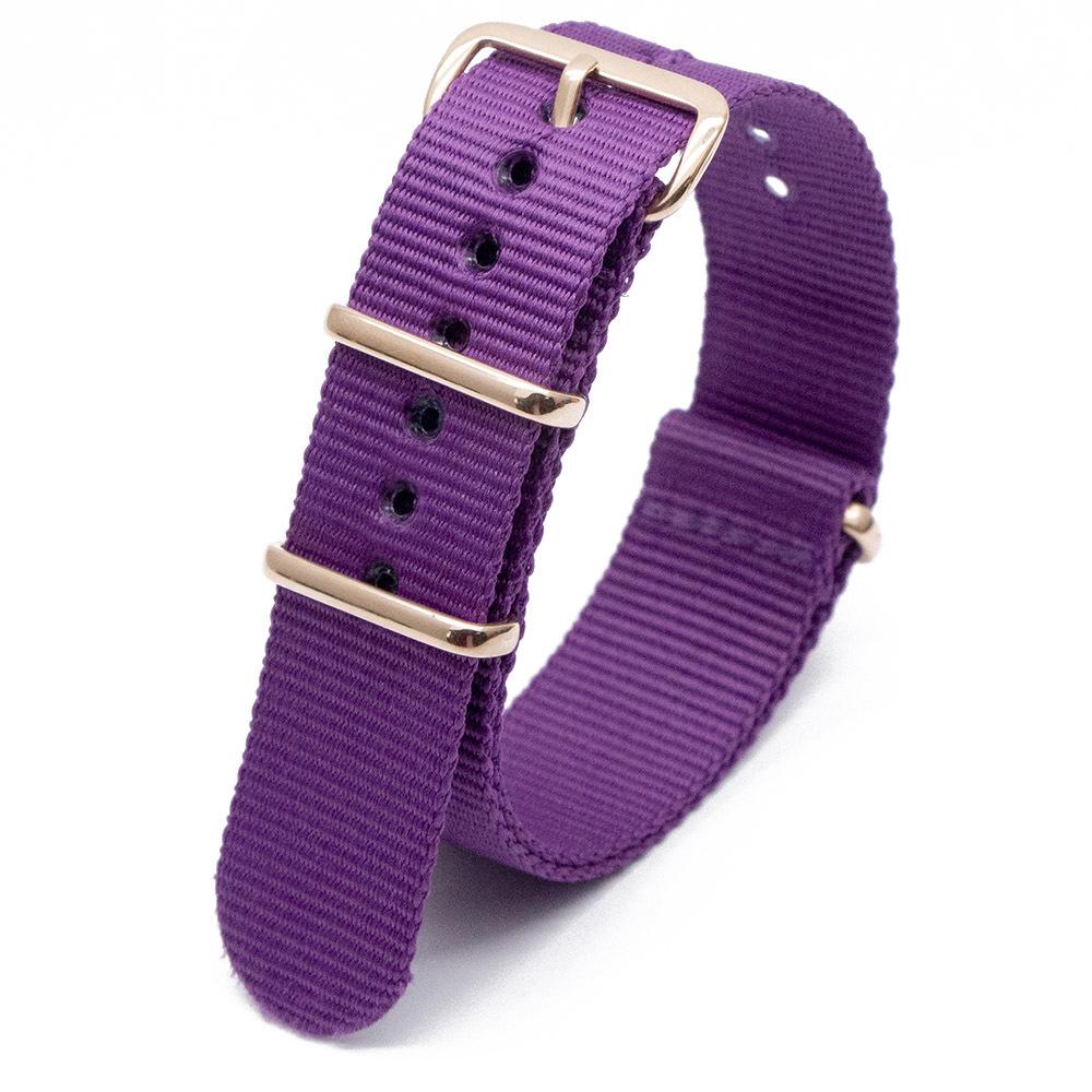 Rose Gold Buckle Nylon Watch Strap - Canvas Replacement for DW Watches