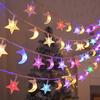 LED Colorful Star and Moon Decoration Atmosphere Lamp String Fairy Decoration Hanging Lamp for Home Garden Camping and Gathering