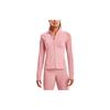Under Armour Rush Solid Color Logo Zip Jacket Women Outerwear Pink 1379044-697