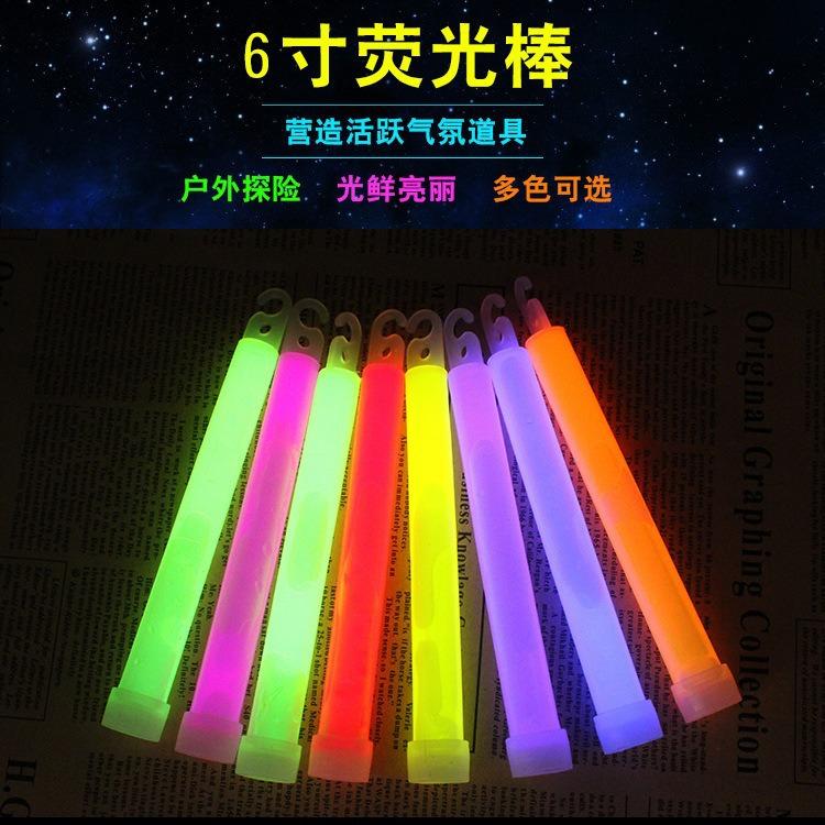 6" Glow Stick with Hook for Camping, Emergency, Concert, Party, or Cheering Lighting