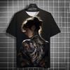 Men's versatile 3D printed T-shirt American Harajuku mixed tattoo bad girl cartoon loose breathable summer short sleeved top