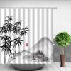 Chinese Style Ink Painting Shower Curtain Landscape Flower Tree Plant Boat Plum Living Room Background Wall Bathroom Screen Hook