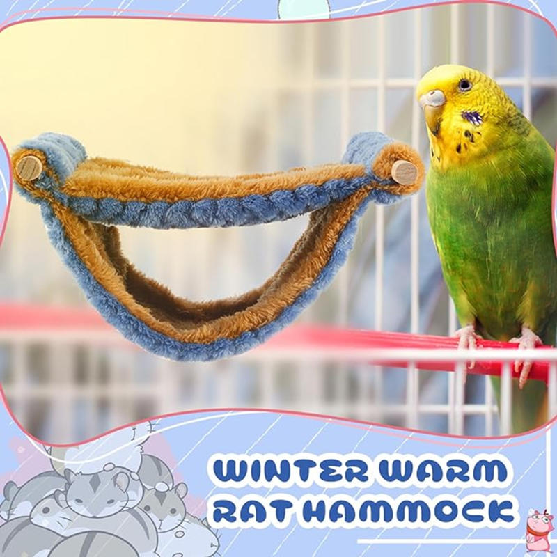 Pet Hammock For Small Animal Double Thick Plush Warm Bed For Hamster House Nest Sleeping Bag Hanging Tree Beds Pet Hamster Nest