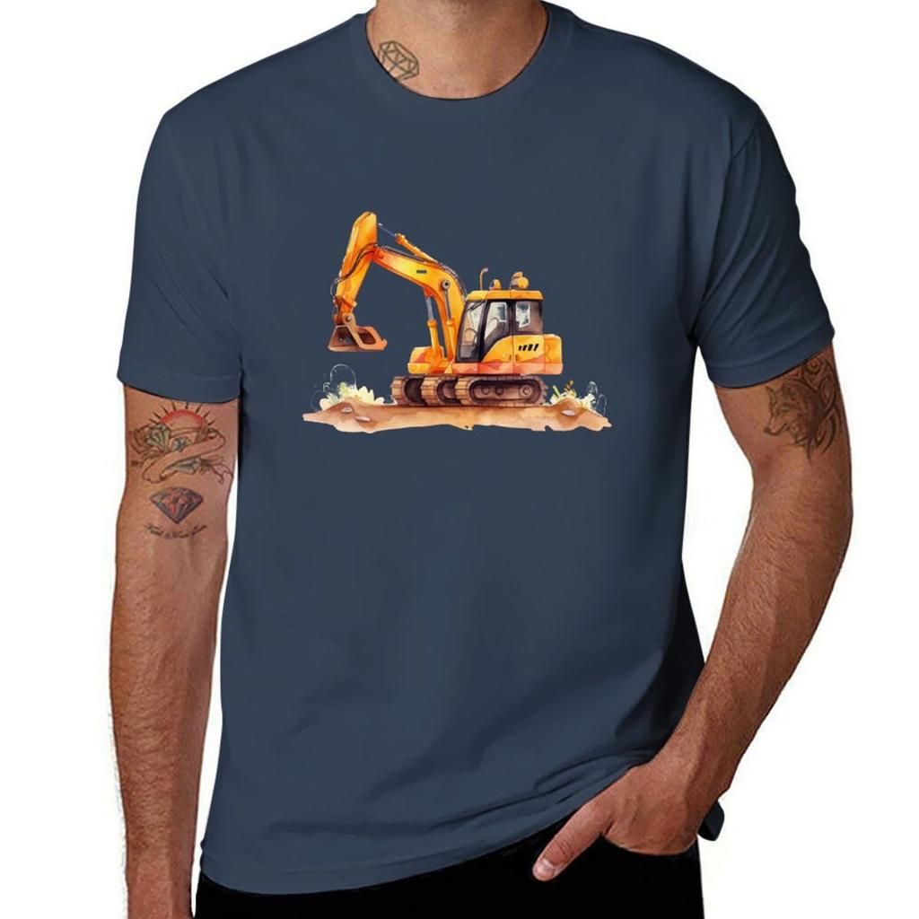 Excavator Tshirt Everyday Wear Basic Short Sleeve Top