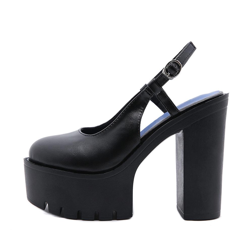 Gdgydh женские туфли-лодочки на массивном каблуке с открытой пяткой — фото 5