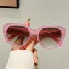 Oversized Cat Eye Sunglasses Women New Fashion Candy Color Rim Decor Sun Glasses Lady Trendy Brand Design Outdoor Shades