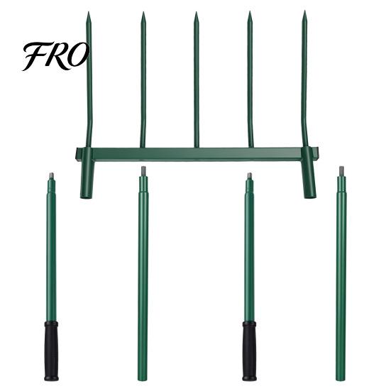 Heavy Duty Garden Fork 5-Tine Broad Fork, Pitchfork with Dual Handles, Gardening Hand Tiller, Digging for Planting, Gardening, Soil Aeration