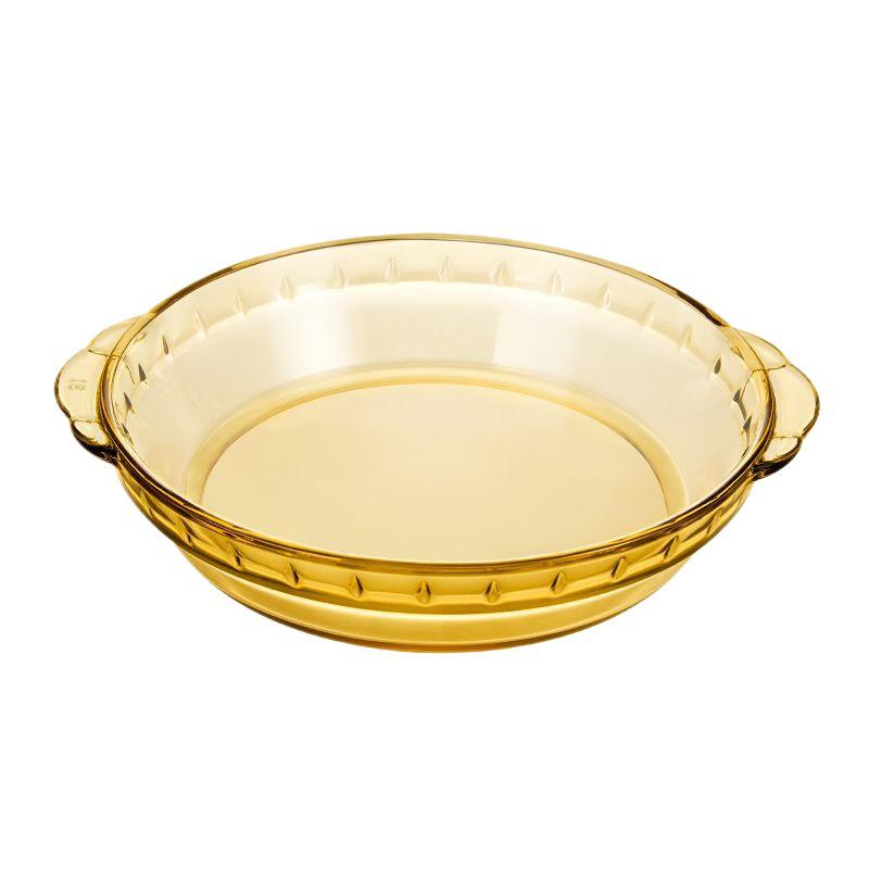 Microwave & Oven-Safe Luxury Glass Plate for Baking, Steaming, and Serving.