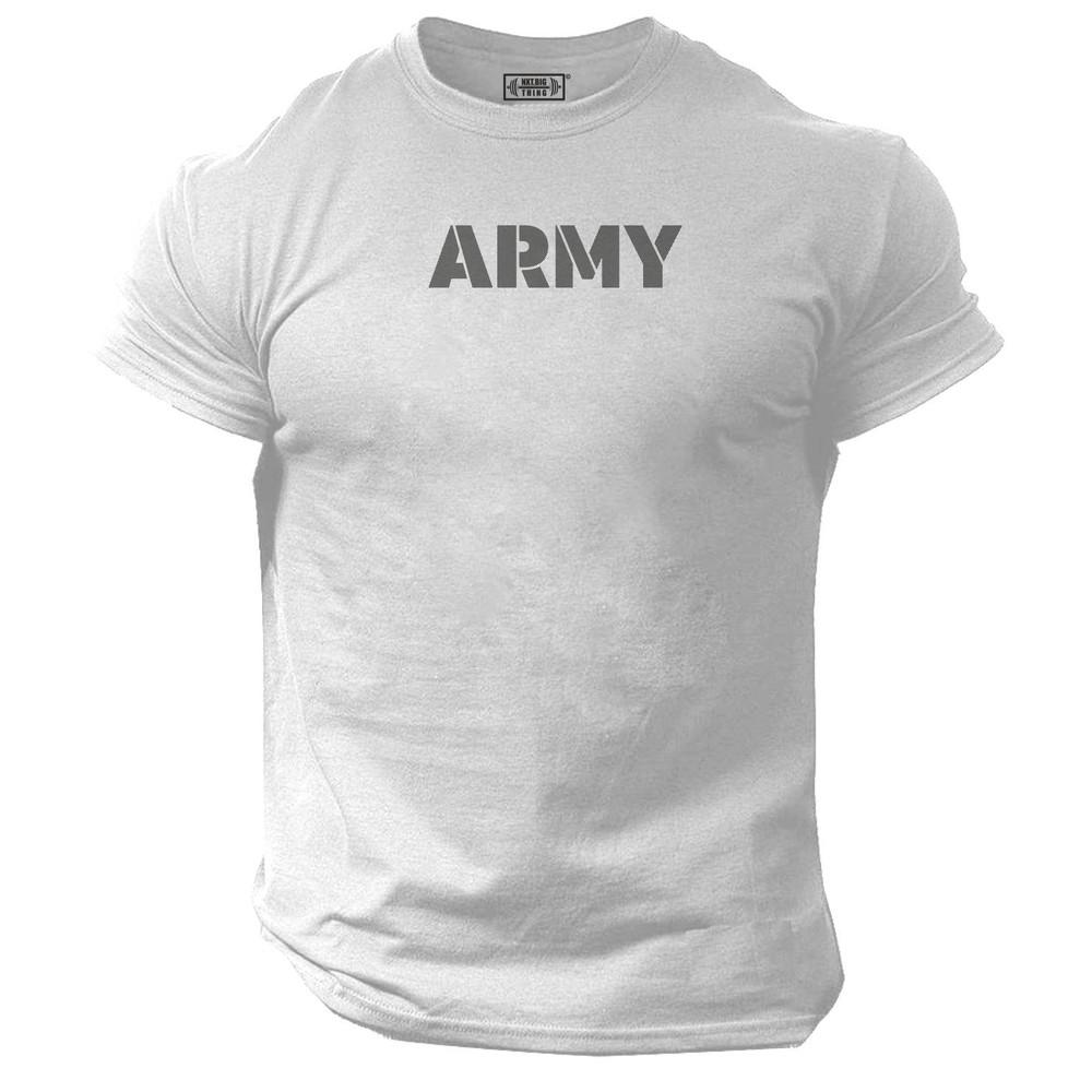 Army T Shirt Gym Clothing Bodybuilding Training Workout Exercise Boxing Mma Top
