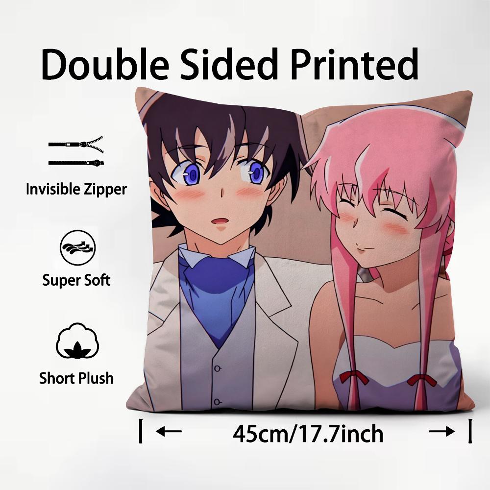 The F-Future D-Diary Anime Cushion Cover Pattern Printed Pillowcase for Living Room Sofa Cushion Cover & Bedroom Decor
