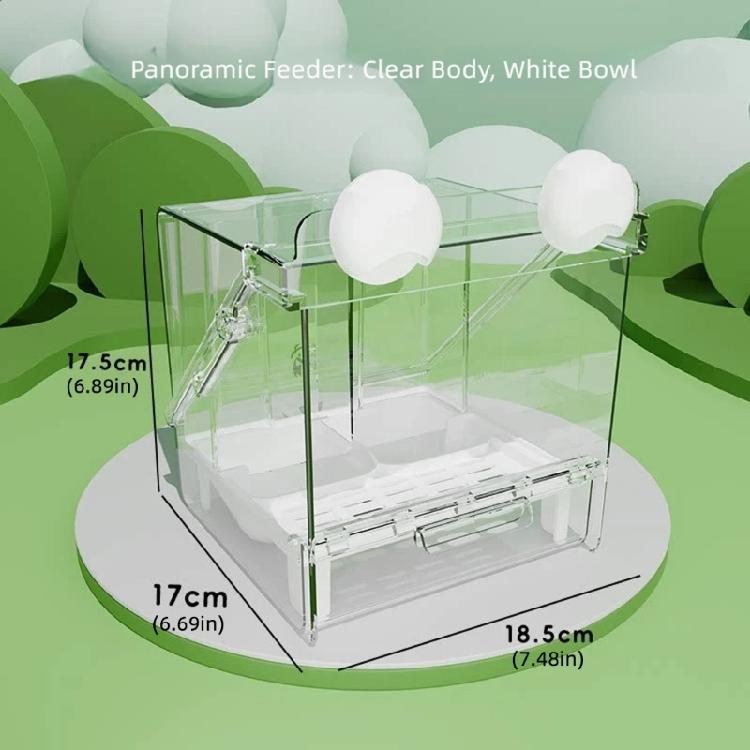 Routine Indoor Bird Feeder Bath Box with Cage Mounted Form, Viewable Housing and Service Tray for Pet Birds Indoors