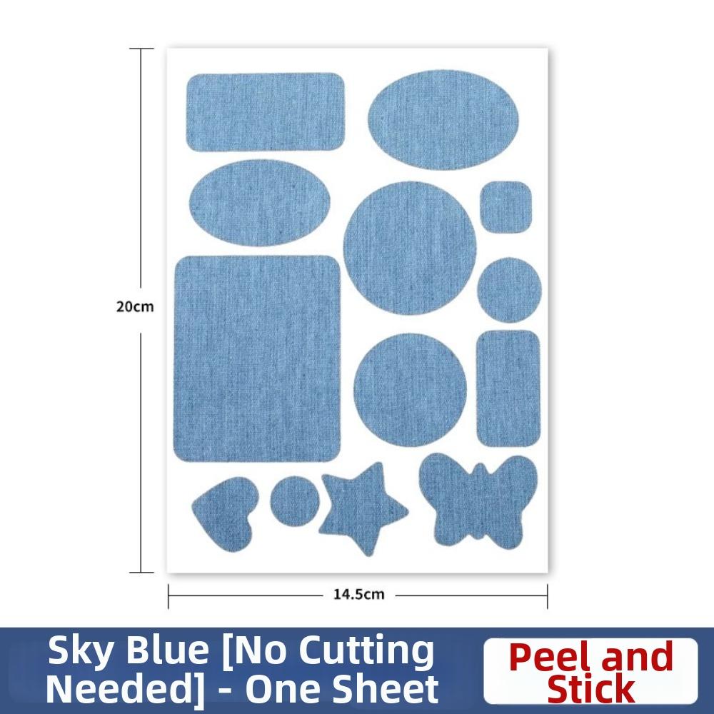 Blue Denim Repair Patches Reinforcement Denim Patches New Iron-On Patches for Clothing Repair