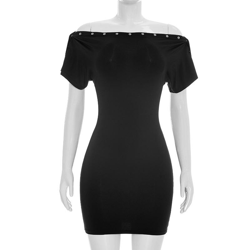 Spring & Summer Women s Mini Dress with Snap Button Design M