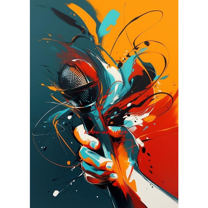 Musical Instruments Guitar Saxophone Piano Clarinet Abstract Posters Prints Canvas Painting Wall Picture for Living Room Decor