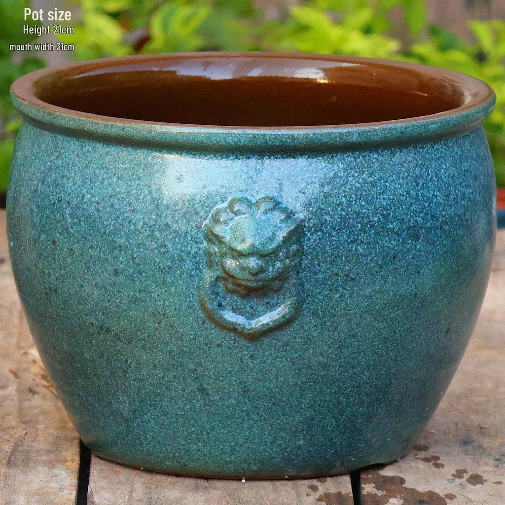 Large Retro Handmade Ceramic Flower Vase - No Hole, Indoor Use, Tall Cylindrical Pot for Flower Arrangements