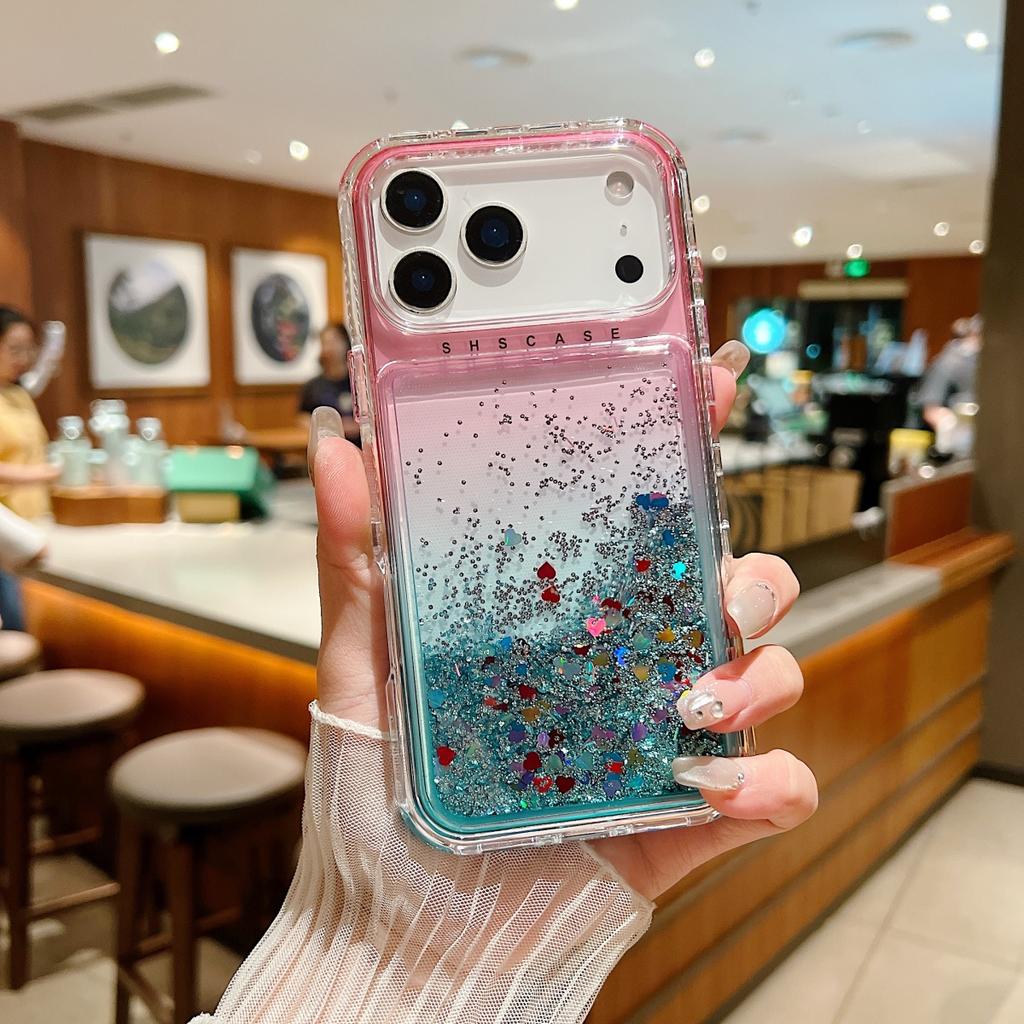 Glitter Quicksand Sand Gradient Laser Sequin Case For iPhone 17 Air 16 15 14 13 12 11 Pro X R S Max 7 8 Plus SE Cute Clear Cover