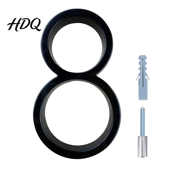 UV Resistant House Numbers 5-Inch for Outside Zinc Alloy Floating Address with Rust-proof Mounting Screws Modern Black Metal Door Mailbox
