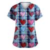 Uniforme de lucru imprimate de Ziua Îndrăgostiților pentru femei Uniforme de protecție cu buzunar cu decolteu în V