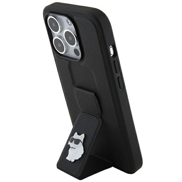 Karl Lagerfeld Klhcp14Lgsachpk Iphone 14 Pro 6.1 Czarny/Black Hardcase Gripstand Saffiano Choupette Pins