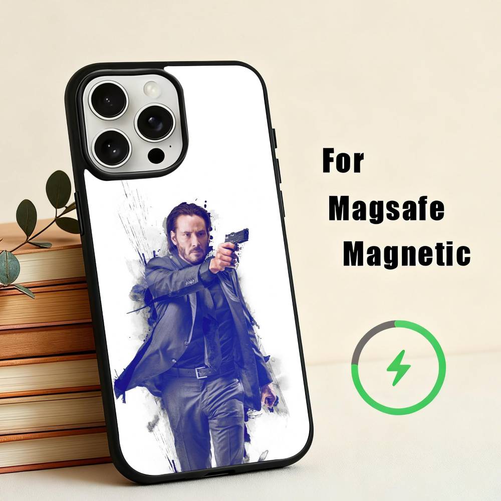 M-Filmkennzeichen J-John W-Wick Handyhülle Für iPhone 17,16,15,14,13,12,Plus,Pro,Max für Magsafe Magnetisches Kabelloses Laden