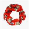 Ganni A6247 034 Orange Floral Print Scrunch Stirnband
