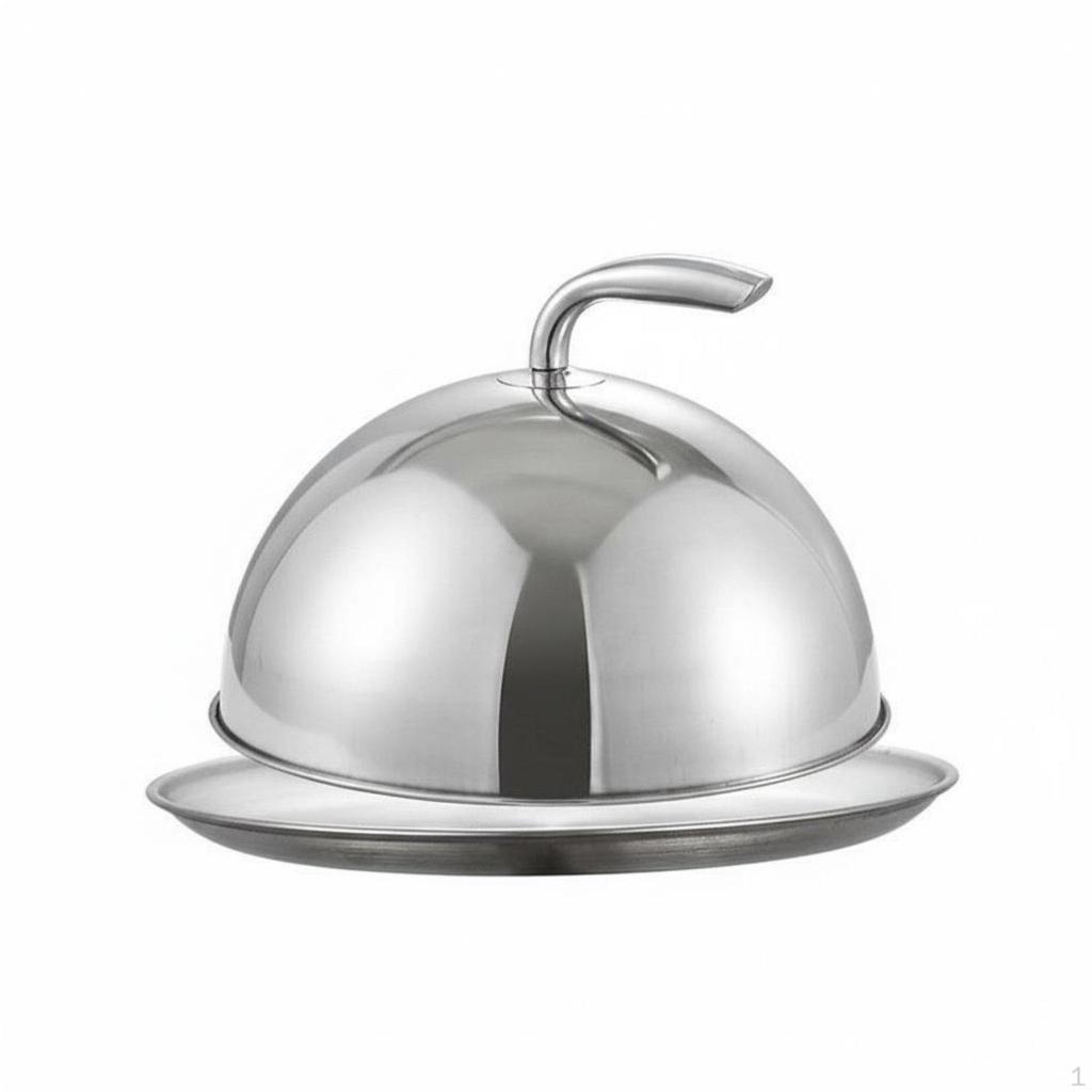 Restaurant Plate Cloche AntiScald Handle Stainless Steel Food Dome Mirror Shiny Metal