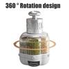 Food Grain Storage Container Large Capacity 6.5L 6 Grid Rotatable Rice Dispenser Sealed Grain Food