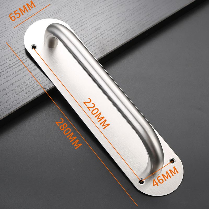 Pull Push Door Plate Handle Stainless Steel Heavy Duty Barn Door Pull for Shed Commercial Fire Door Mounting Accessories