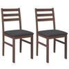 Dining Chairs with Cushions 2 pcs Brown Solid Rubberwood