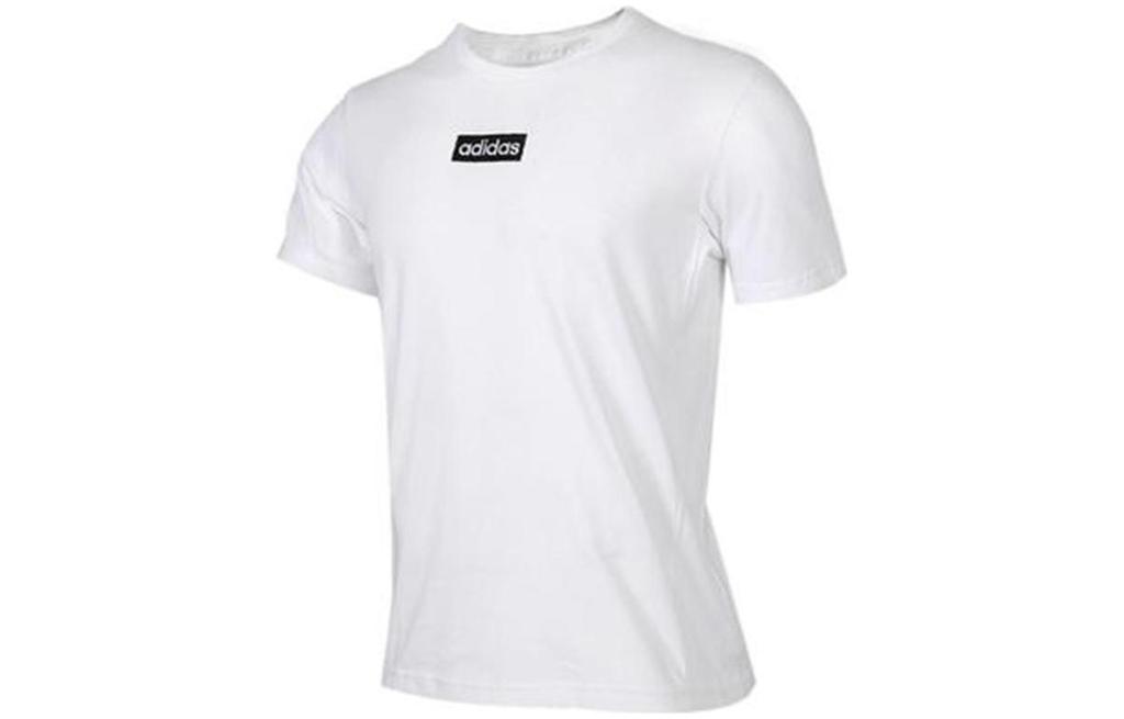 adidas T Shirts Men's White Crew Neck Moderate Straight Fit EI4675