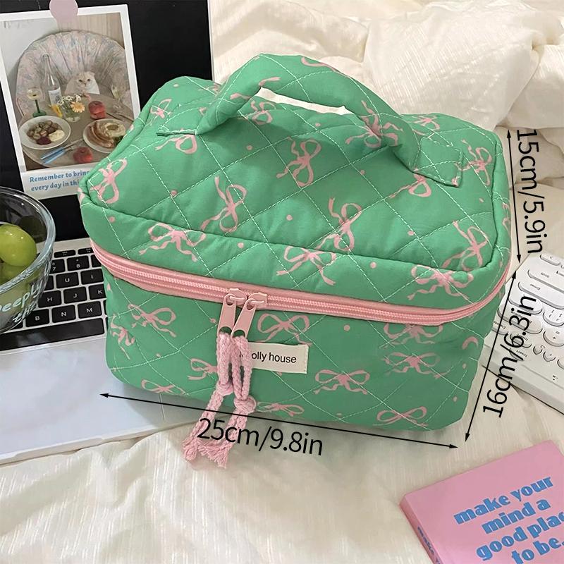 Make-up-Aufbewahrungstaschen mit Blumendruck, für Damen und Mädchen, Reise-Kulturtasche, Make-up-Tasche, Organizer, Kosmetiktasche, Reißverschluss, gesteppte Tasche