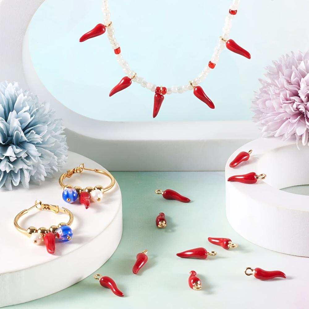 10/20/30pcs Chili Jewelry Alloy Pendant Red Chili Jewelry Bracelet Earrings Necklace DIY Craftsmanship Accessories