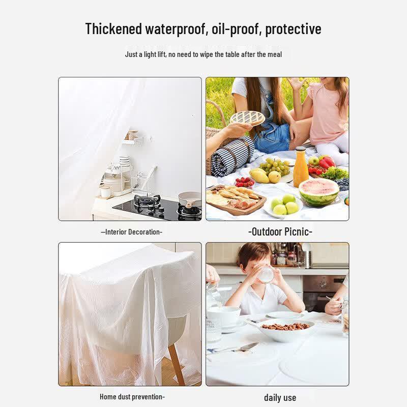 ZISIZ Disposable Plastic Waterproof Tablecloth