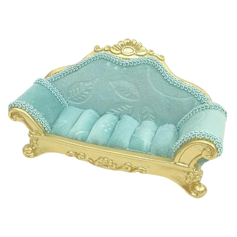 

Decorative Resin Jewelry Holder Sofa Designs For Home Store Exhibition Elegant Accessory Display Stand зелений