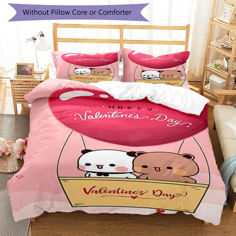 3pcs Bubu Dudu Bedding Set Duvet Cover Closure Includes 1 Duvet Cover & 2 Pillowcases, Soft and Comfortable for All Seasons.