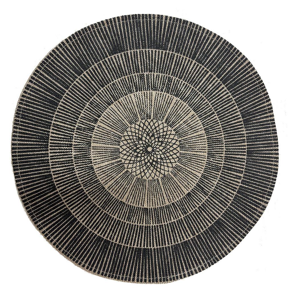 Sottopiatti Rotondi in Juta Naturale con Motivo Floreale Ecologico Vintage Decorazione da Pranzo per Uso Domestico