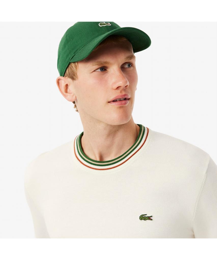 LACOSTE Men'S Tipping Cotton Crew Neck Sweater Ah5158-55N X0N