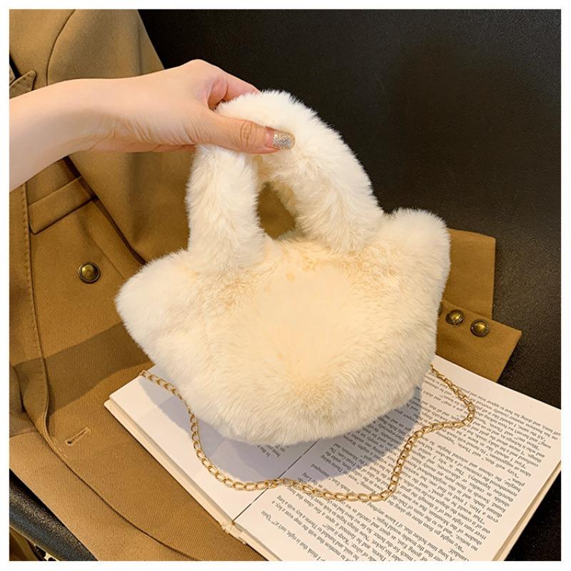 Women's Plush Handbag Autumn New Fashion Fluffy Shoulder Bag Versatile Niche Chain Messenger Women's Bag