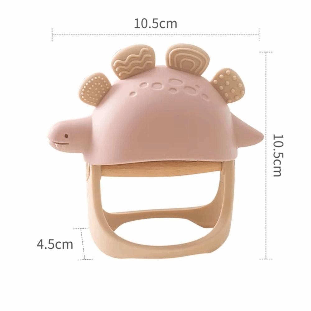 Wood Baby Teething Toy Detachable Infant Chew Toy Durable Dinosaur Teether Toy  Sensory Play
