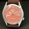 VINTAGE SEIKO 5 AUTOMATIC 7S26A JAPAN MENS PEACH COLOR DIAL WATCH a701659-5 R206c-a701659