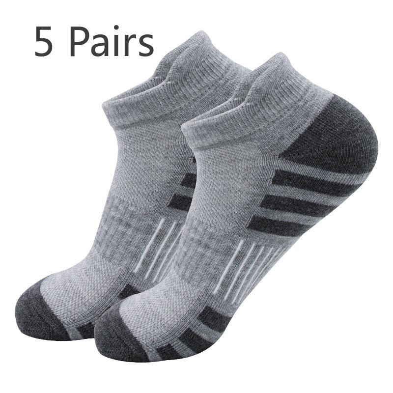 5 Pairs Men's Four Seasons Training Elite Towelling Bottom Sweat Short Professional Sports Socks
